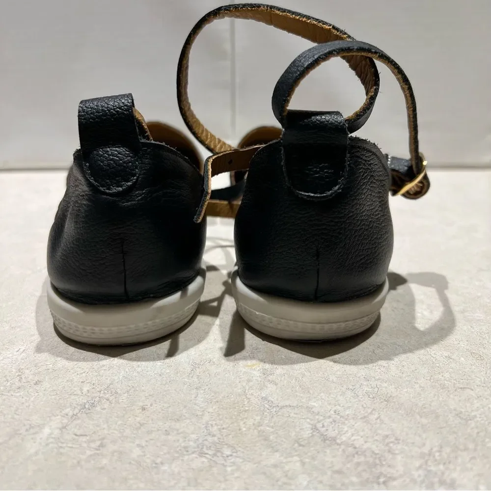 Kaanas St. Thomas Ankle Strap D’Orsay Shoes - Black -‎ Size 40 Espadrille